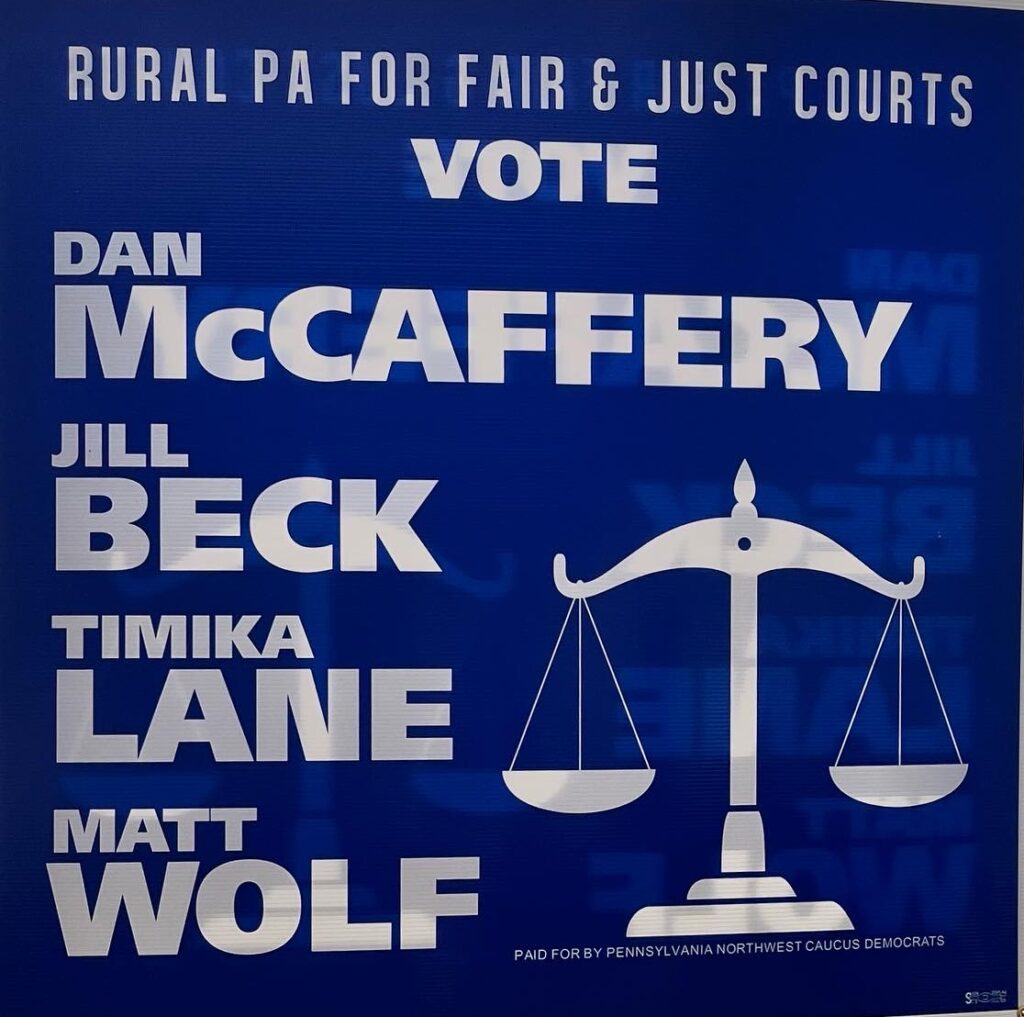 Rural PA for Fair & Just Courts: Vote McCaffery, Beck, Lane, Wolf